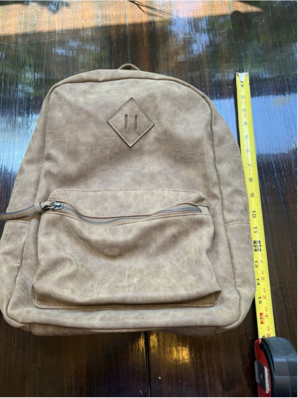 American Eagle Outfitters Brown Faux Leather Backpack Bag Vintage Y2K - Picture 7 of 11